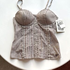 Gingham check bustier
